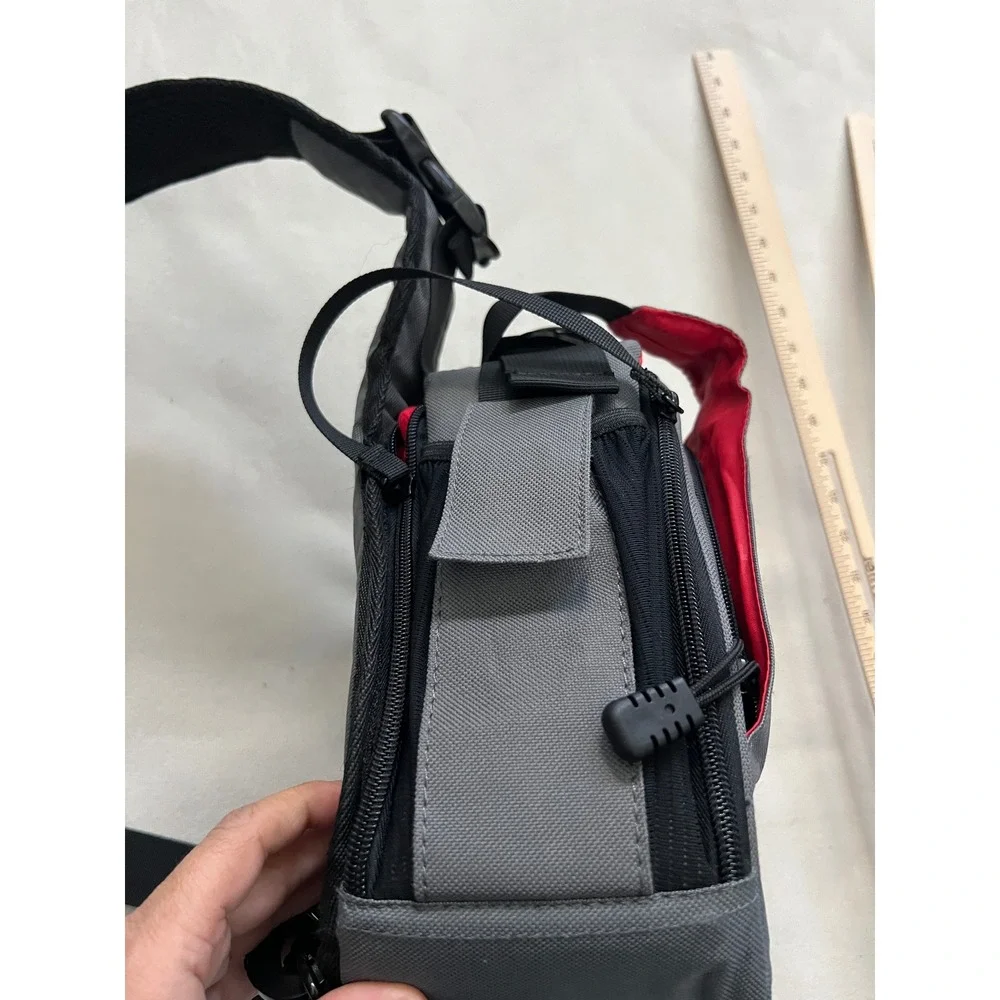 Caden Sling Camera Bag Gray Red DSLR Mirrorless Case Padded Crossbody Backpack